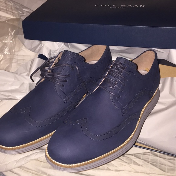 cole haan original grand wingtip blue